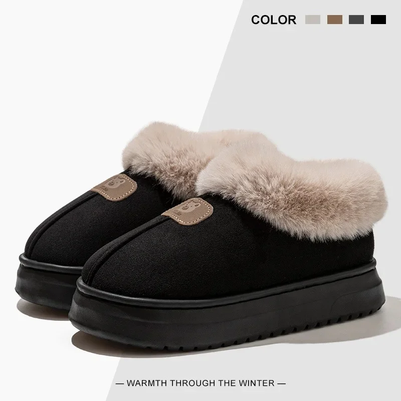 Ankle High Winter Slippers for Men & Women, Fleece Lined Warm House Shoes with Thick Lightweight EVA Sole Indoor Outdoor