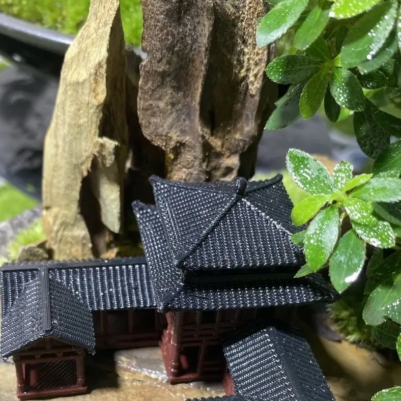 Plastics Chinese Style Ancient Architectural Model Aquarium Micro Landscape Bonsai 3D Printing Art Decoration Ornament ZD262 image 5