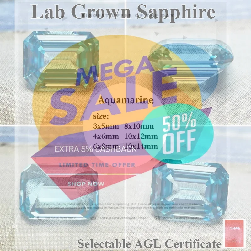 Laboratory Gemstone Sapphire Emeralds Shape High-quality DIY Charms Jewelry Rings Earring Making Main Materials Selectable AGL C