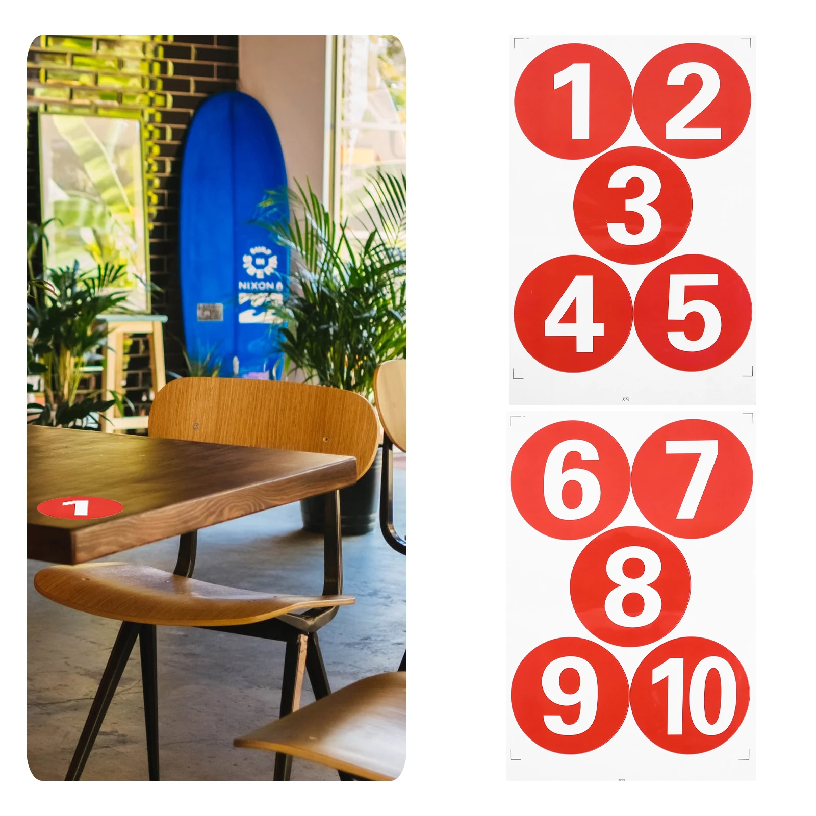 

2 Sheets Pvc Waterproof Round Number Stickers Self-Adhesive Removable For Diy House Serial Home Decor Label Sign Folder