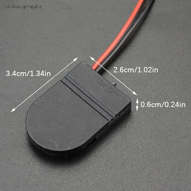 New 5PCS Single Slot CR2032 CR 2032 Button Coin Cell Battery Holder Case Cover With ON-OFF Switch leads Wire 3V Battery Box