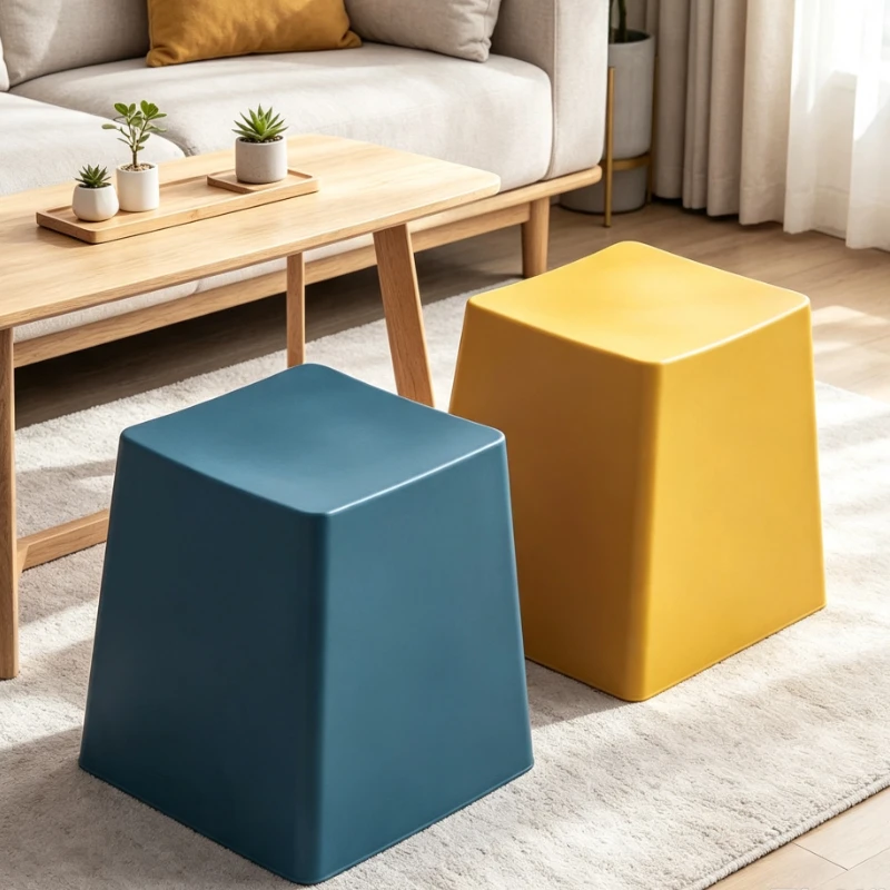Creative Keyboard Themed Plastic Stool For Home Office Living Room Modern Design Colorful Square Seat Footrest Decora