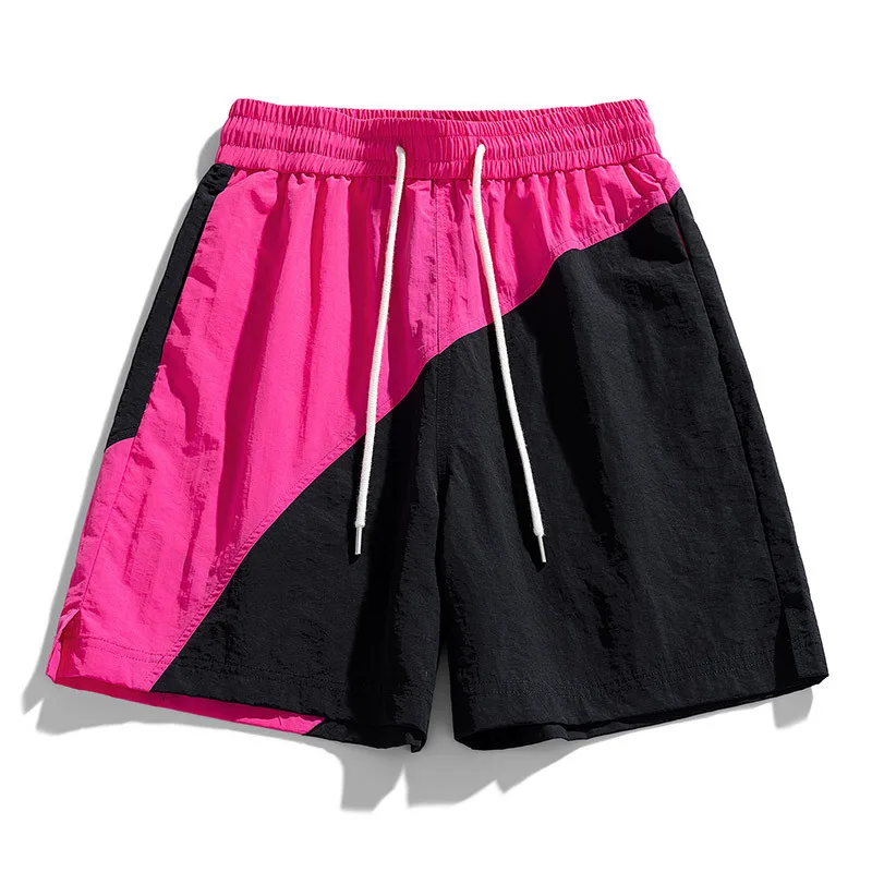 Men's simple 2025 summer new sense color matching trendy brand shorts can be five-point pants casual pants overalls