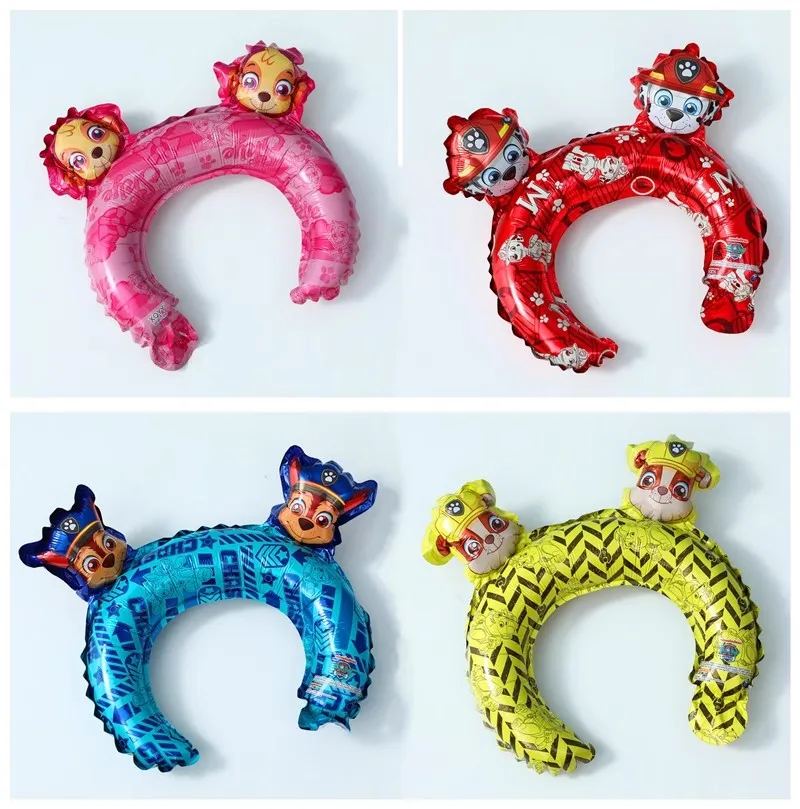 16 Piezas de Accesorios para el Cabello con Orejas de Patrulla Canina, Globos para Baby Shower, Juguetes para Niños, Decoración para Fiestas de Cumpleaños, Regalo, Globos de Aire