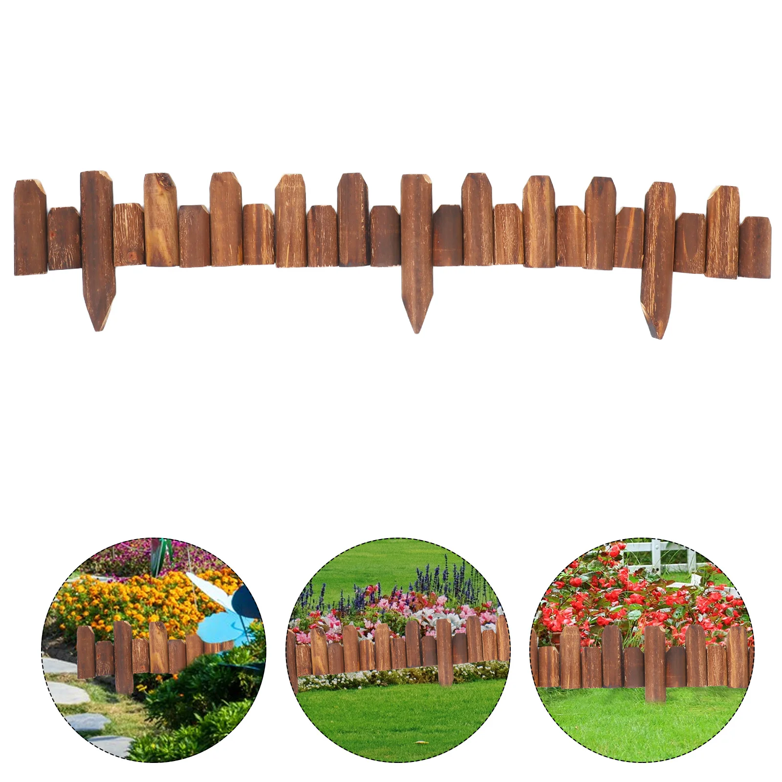 

Anticorrosive Wood Fence Baby Gate Garden Solar Lights Outdoor Waterproof Border Fences Edging for Landscaping Decorate