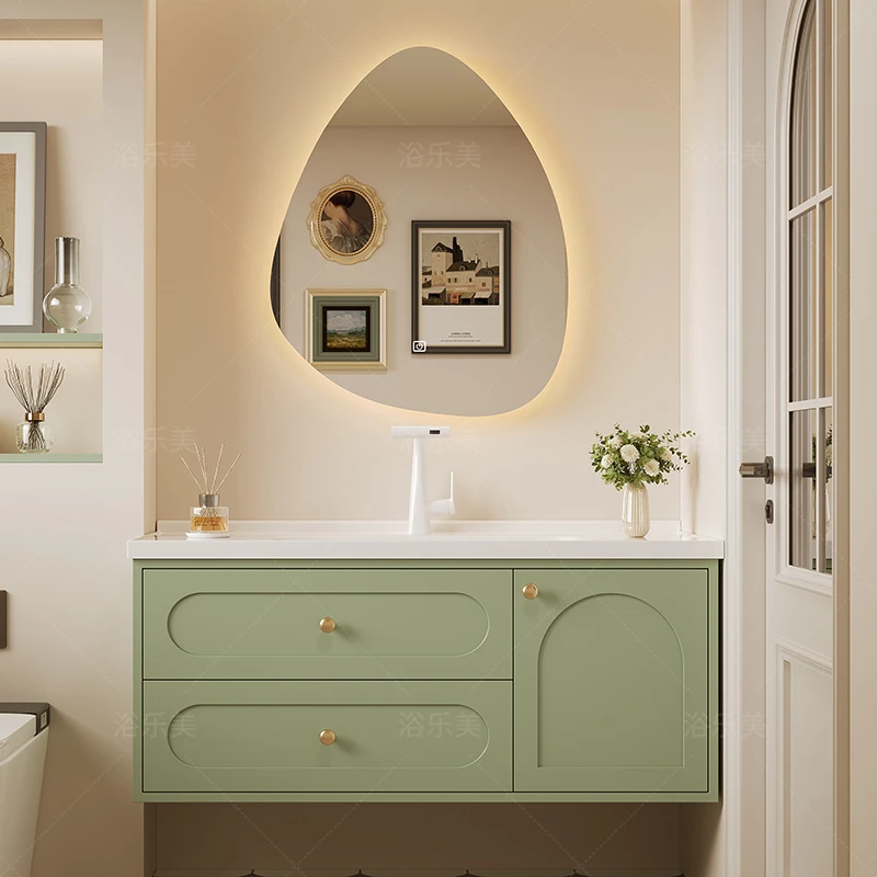 

French Simple Bathroom Cabinets Toilet Table Vintage Vanity Drawer Bathroom Cabinets Mirrors Shower Mobiletto Bagno Furniture