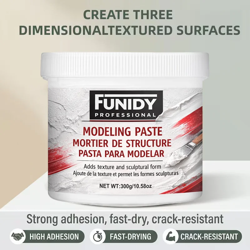 Acrylic Modeling Paste, Soft Squeeze White Texture Gel for Sculpting, 3D Effects, Line Drawing, Canvas Art and DIY Projects
