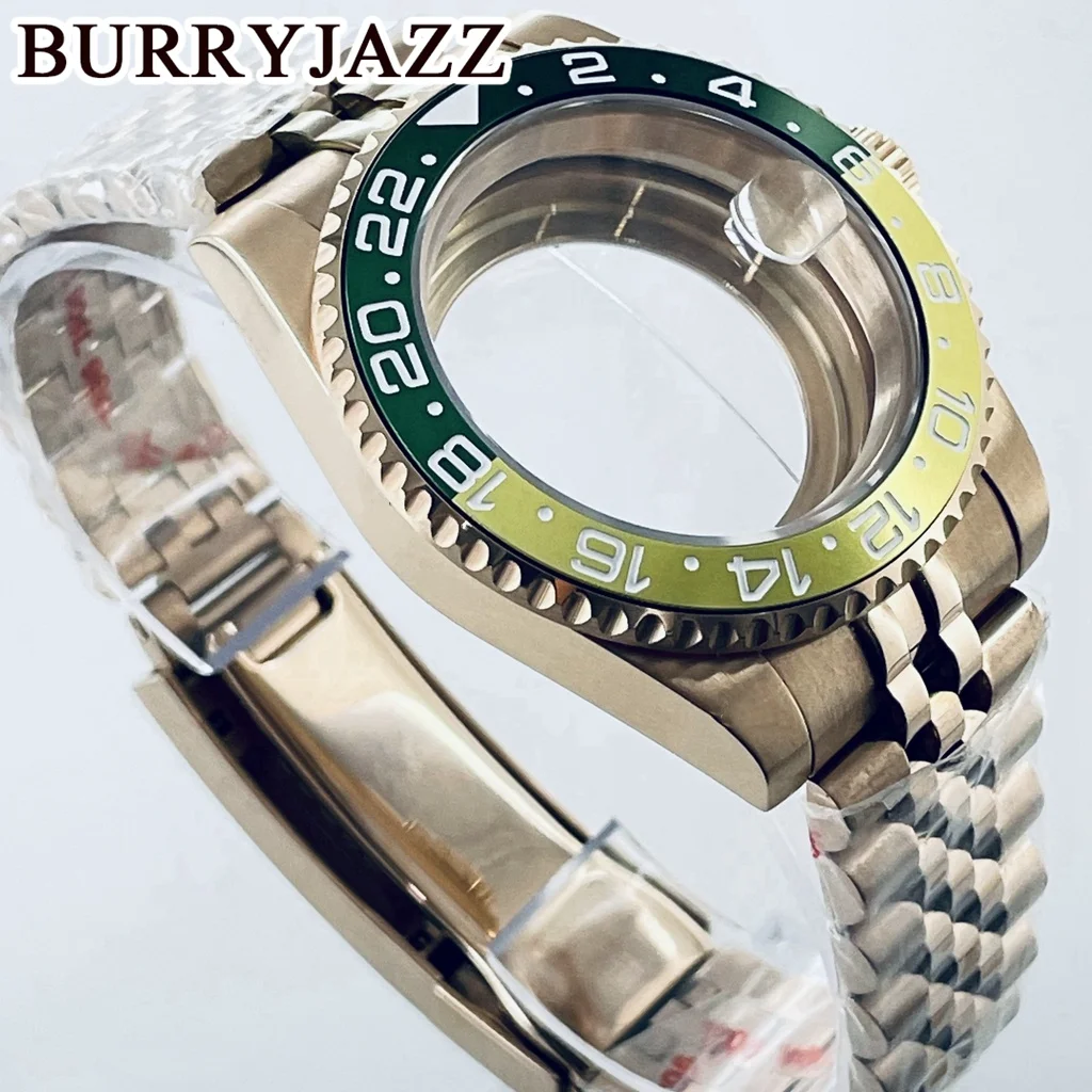 حافظة ساعة بوريجاز 40 من BURRYJAZZ SUB GMT NH35 NH36 NH34 NH38 NH70 NH72 ETA2824 PT5000 بإطار من زجاج الياقوت والألومنيوم