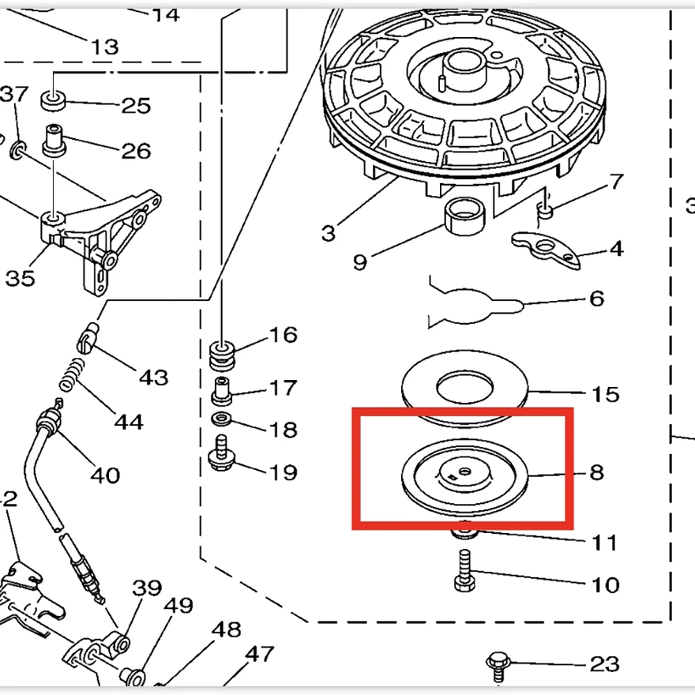 6F5-15716-01-00 Plate, Drive for Yamaha Outboard Motor 2 Stroke 25HP 30HP 40HP 6F5-15716-01, 6F5-15716-00-00,6F51571601