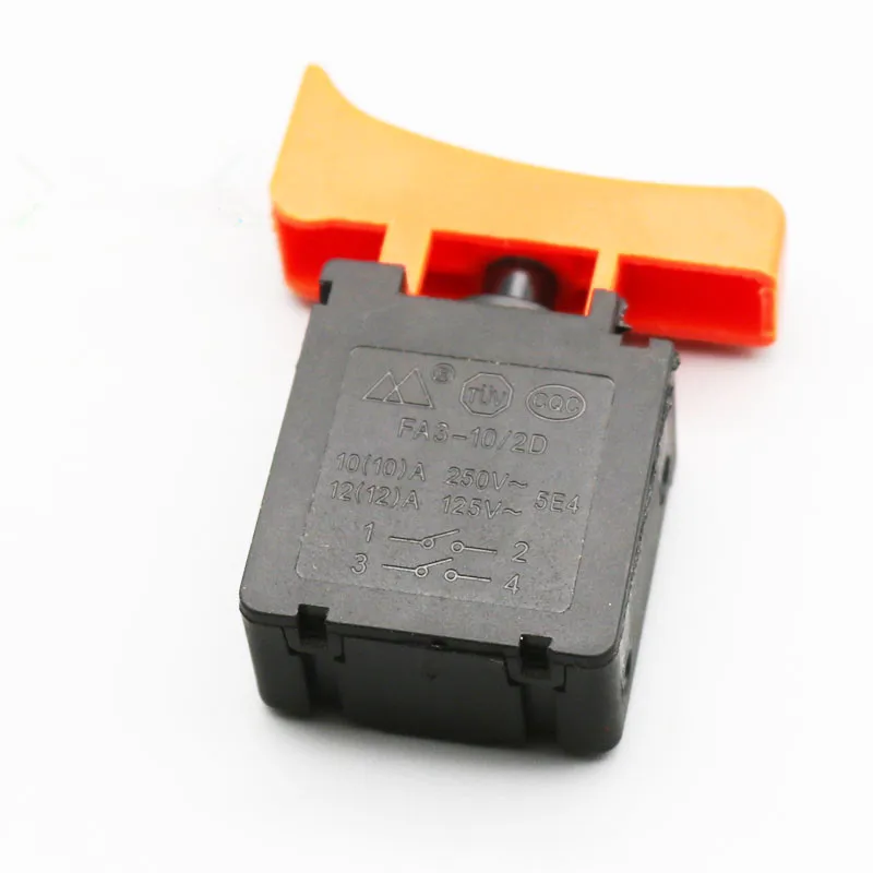 1PC interruttore utensile elettrico momentaneo, DPST 10(10)A AC 250V, 5E4 12(12)A 125V FA3-10/2D interruttore grilletto elettrico