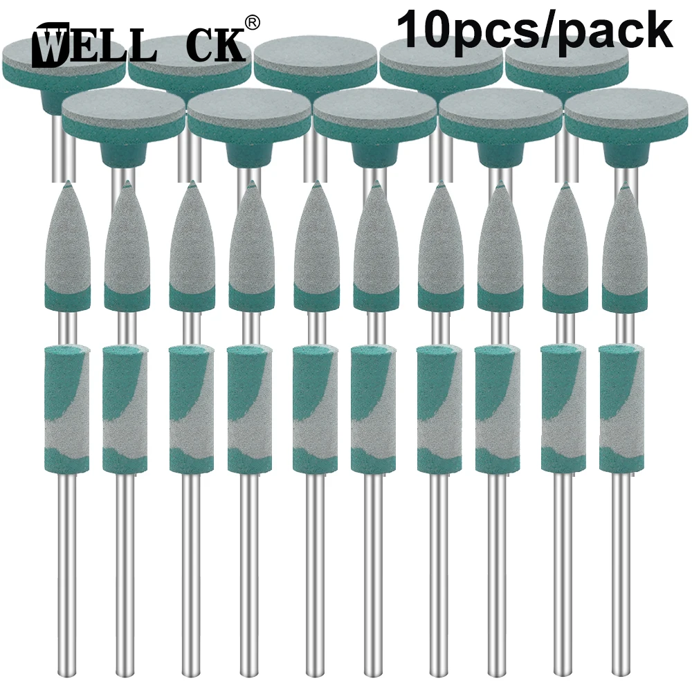 

10pcs/Pack Dental Rubber Diamond Grinding Head Highlight Polishing Series HP Shank 2.35mm For Zirconia Rotating Tools