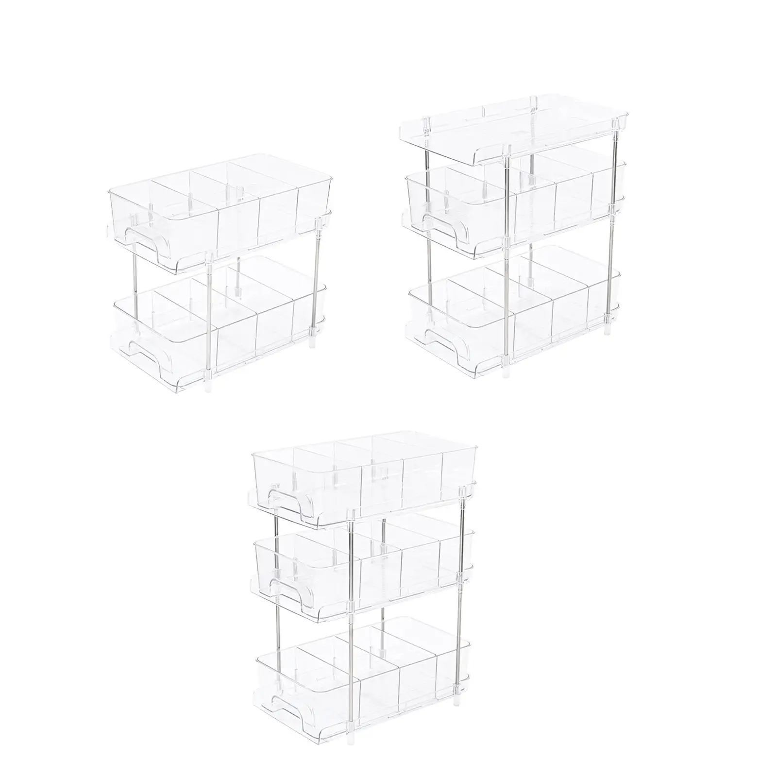 

under Sink Rack Pull Out Sliding Organizer with Dividers Bathroom Storage Organizer for Shelf, Closet, Kitchen, Vanity