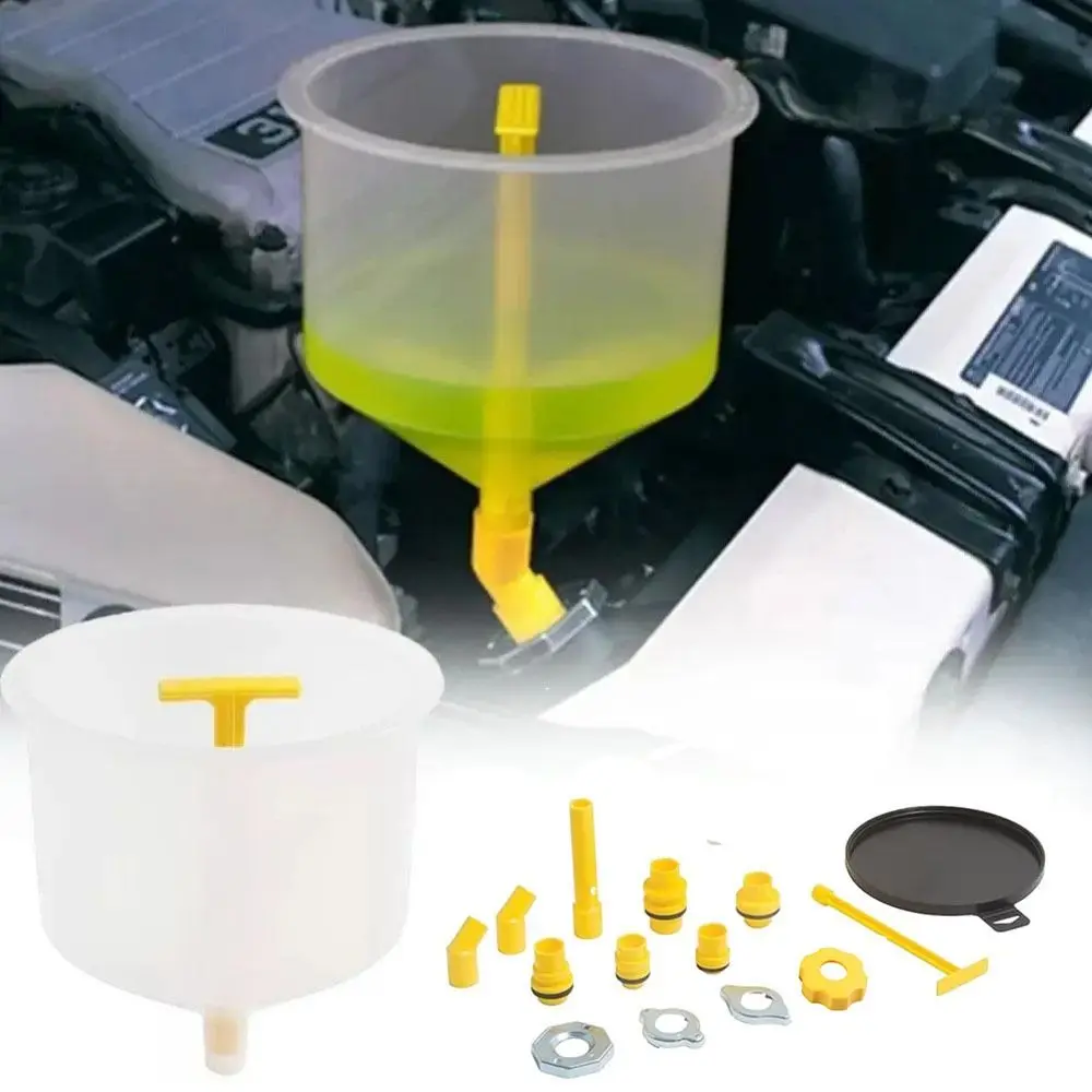 15Pcs/Set Spill Proof Car Antifreeze Funnel Universal Fit Pour Oil Tool Coolant Filling Kit Burping Kit Plastic