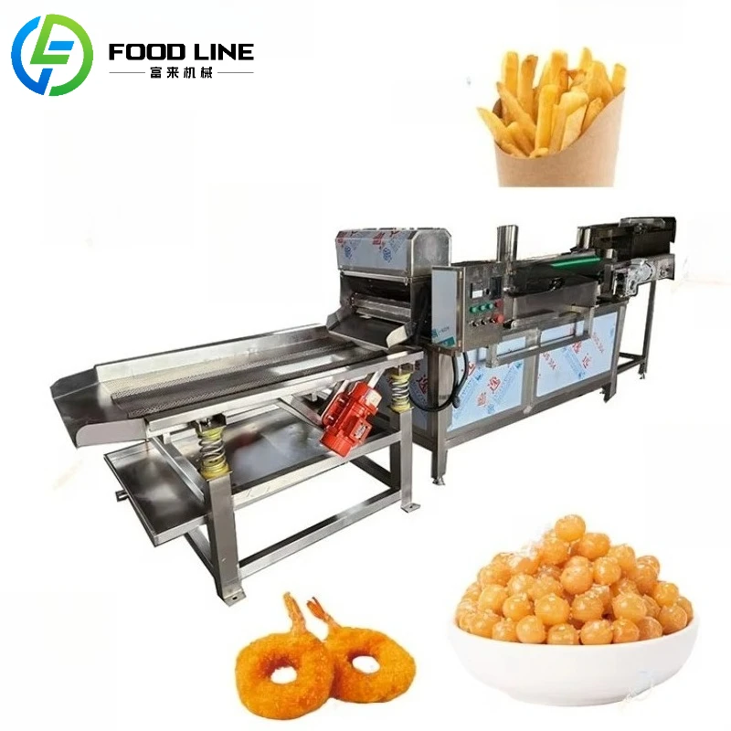 High Capacity Continuous Fryer Production Line Commercial for Banana Chips Gnut Peanut Stainless Steel Efficient