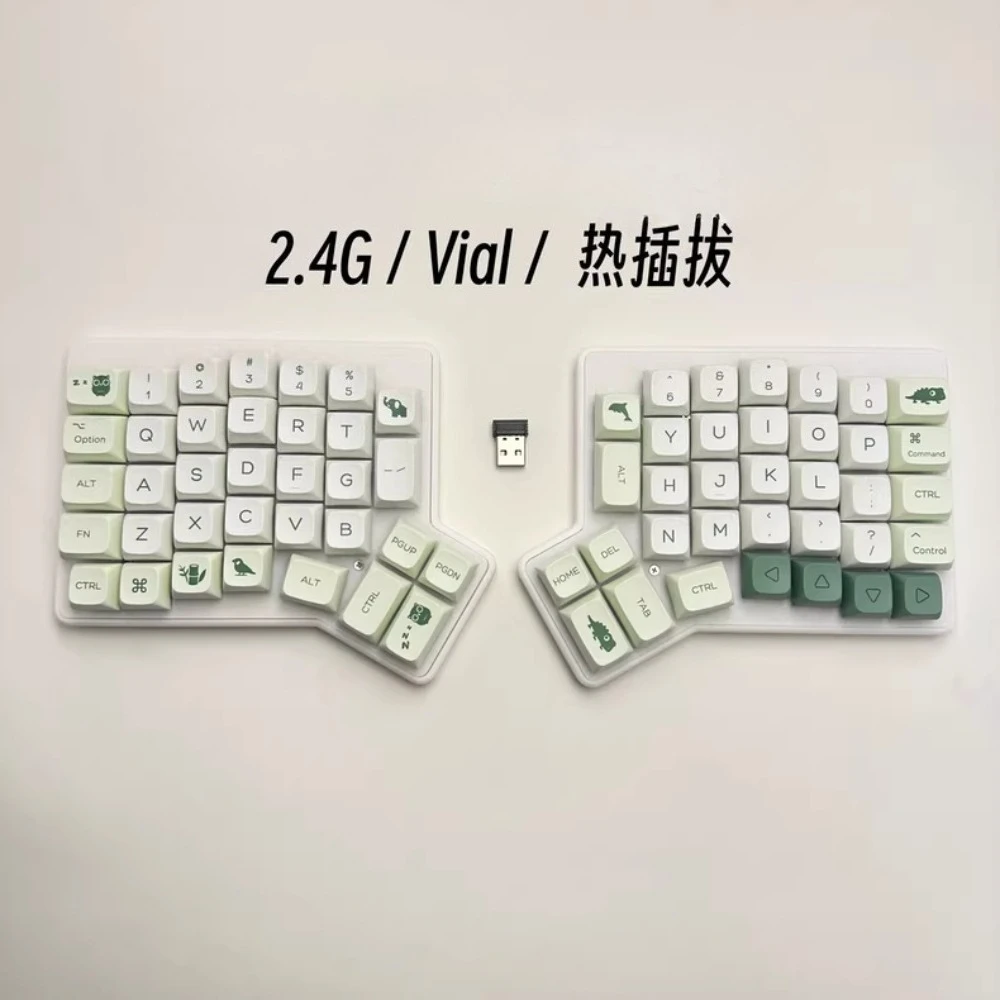 

Wireless Split Keyboard Custom 2.4G PLA VIAL Hot Swappable Keyboards Customize Key Changes Mechanical Keyboard Accessories