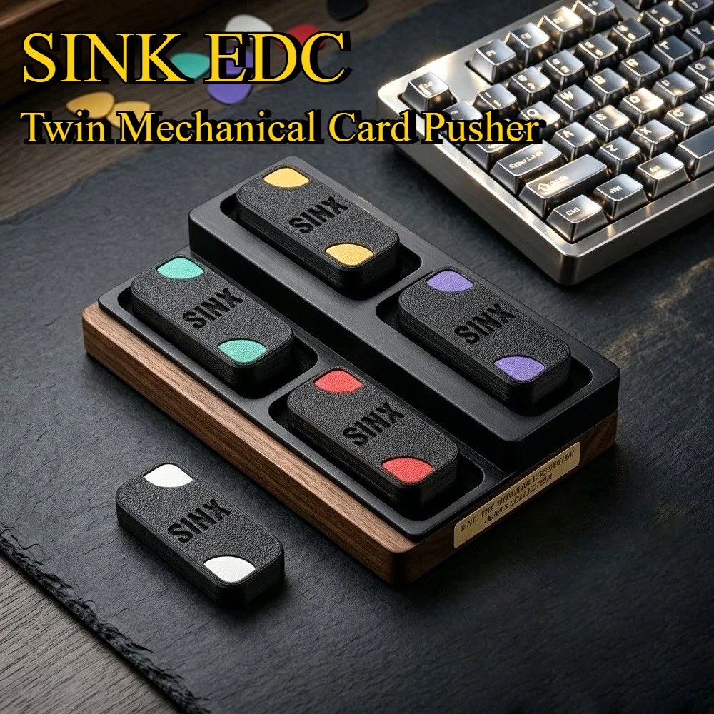 SINK EDC Twin 3D Printed Dense Track Buckyball Mechanical Fingertip Card Pushing Decompression Toy
