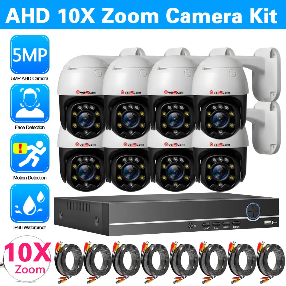 

XMEYE 8CH H.265 DVR CCTV SecuritySystem with 5MP 10X Zoom AHD PTZ Cameras Outdoor Waterproof 4CH CCTV DVR Video Surveillance Kit