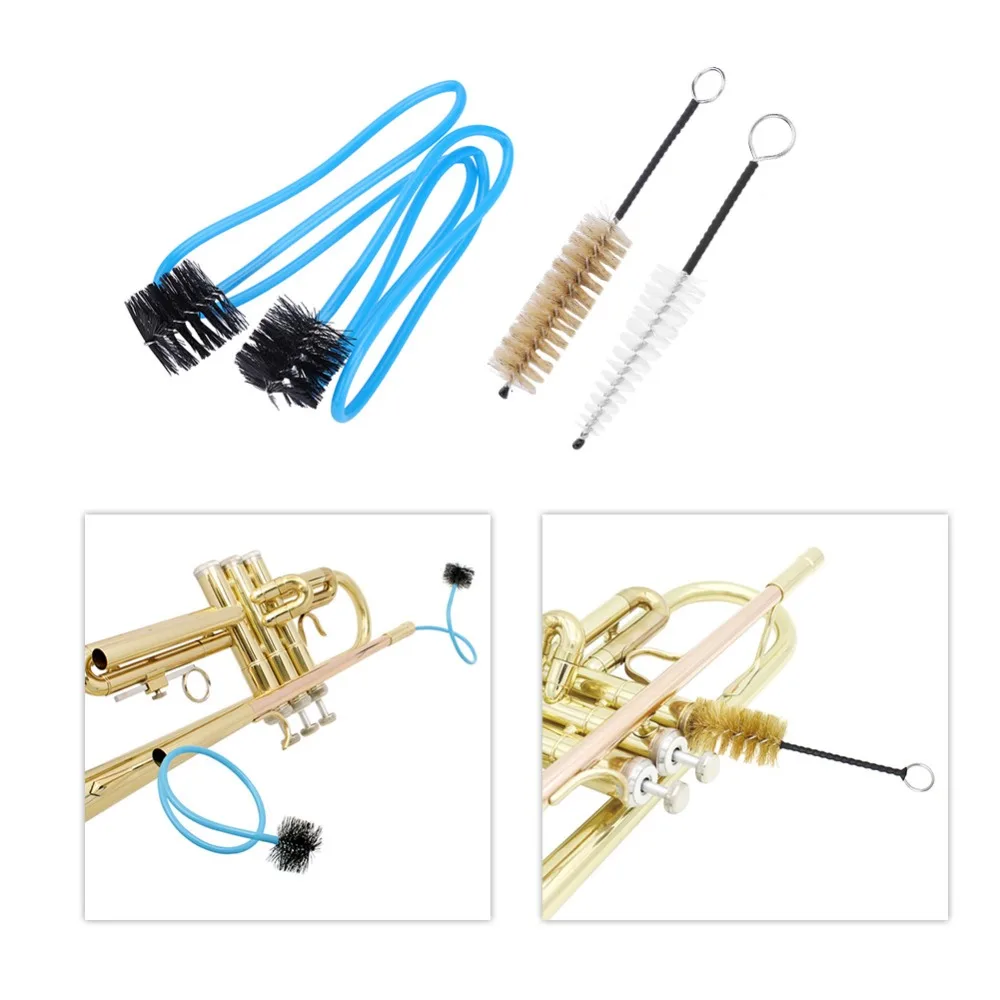 With Cleaning Cloth ​Trumpet Cleaning Set​ ​With Gloves ​Soft-Bristled Brush​ ​Horn Cleaning Set Kit​ ​Lubricant For The Tube​