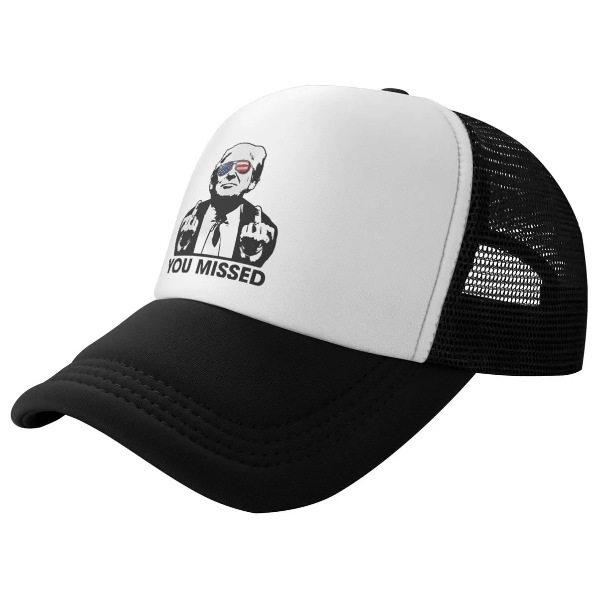 Summer Breathable Shooting At Donald Trump Rally Mesh Caps Unisex Trump You Missed Adjustable Foam Trucker Hat