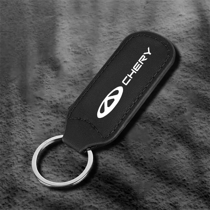 موضة الجلود شعار السيارة حامل سلسلة مفاتيح حلقة رئيسية اكسسوارات لشيري تيجو 5 2 3 7 برو 8 5X IQ QQ Fulwin الوجه Arrizo A1 A3 A5 #4