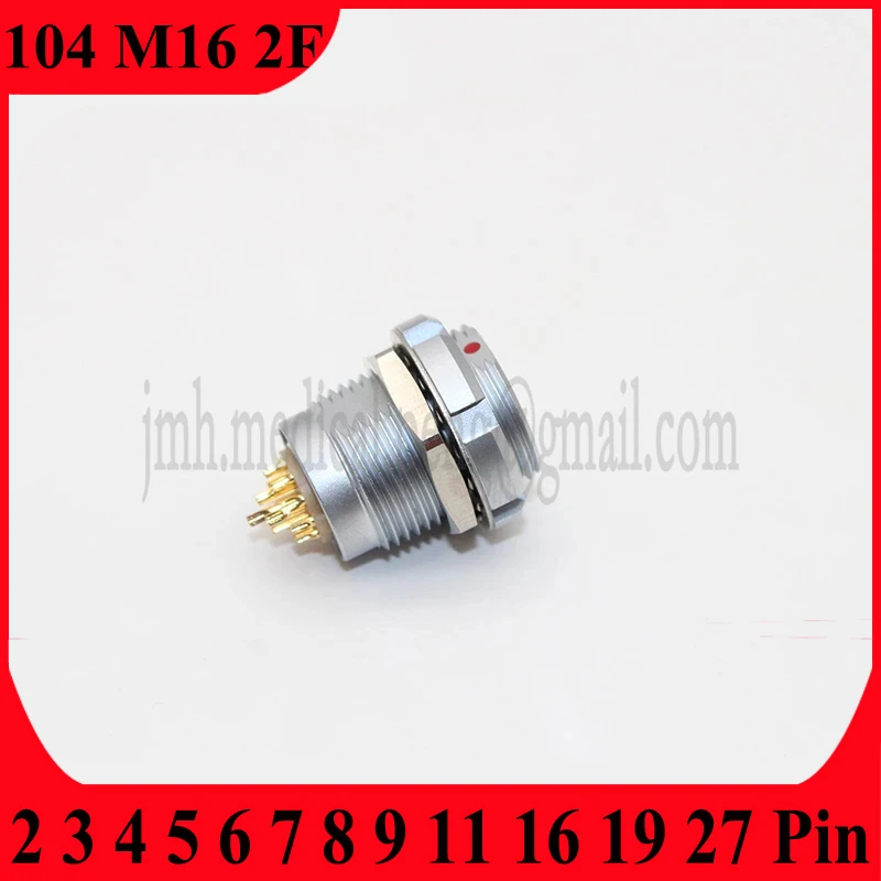 

Compatible 104 2F M16 2 3 4 5 6 7 8 9 11 16 19 27Pin With Two Nuts All Inside And Outside The Chassis Can Fixed Socket Connector