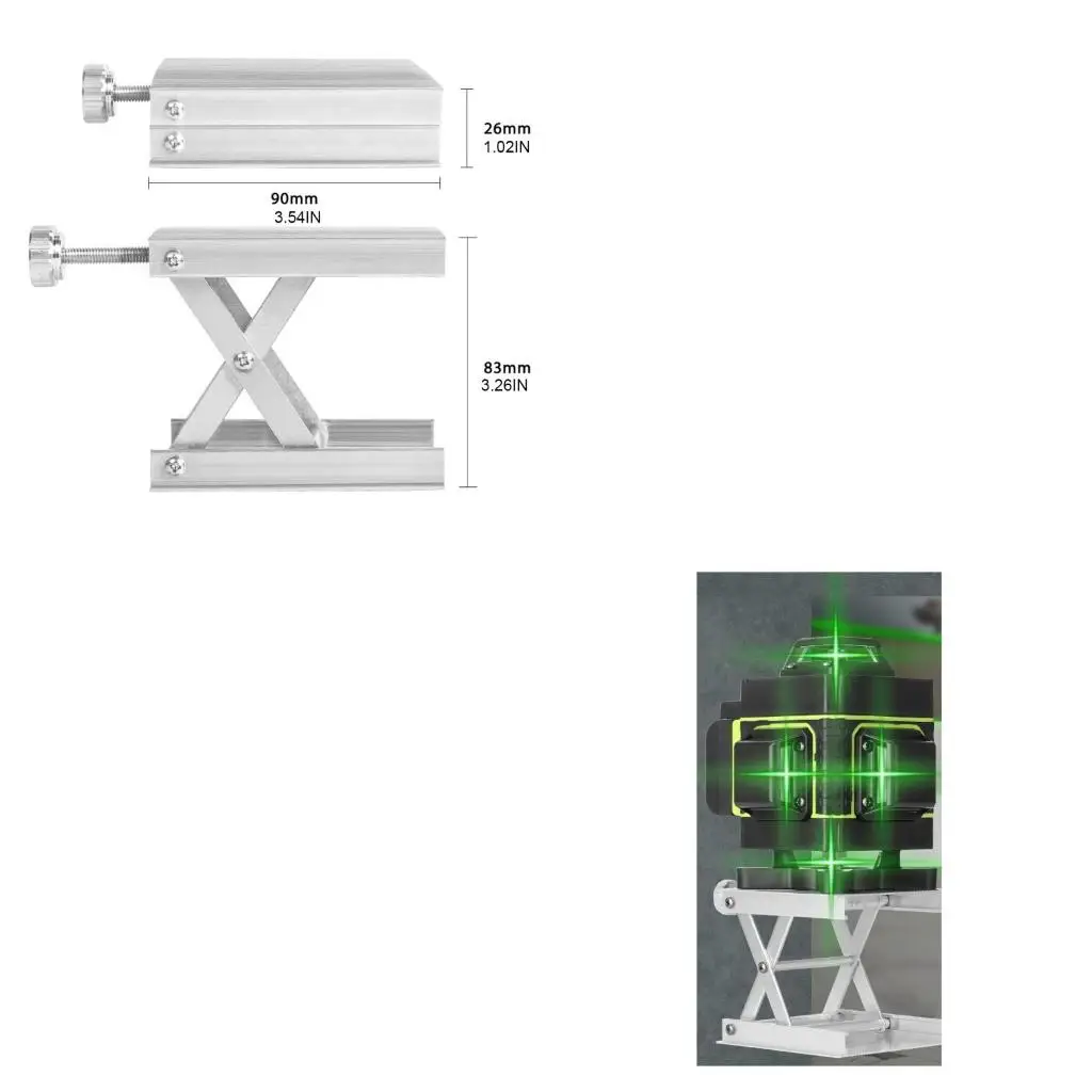 Scientific Lab Laboratory Scissor Aluminum Alloy Lab Lifting Platform Stand Rack La-ser Level Holder 3.5x3.3inches