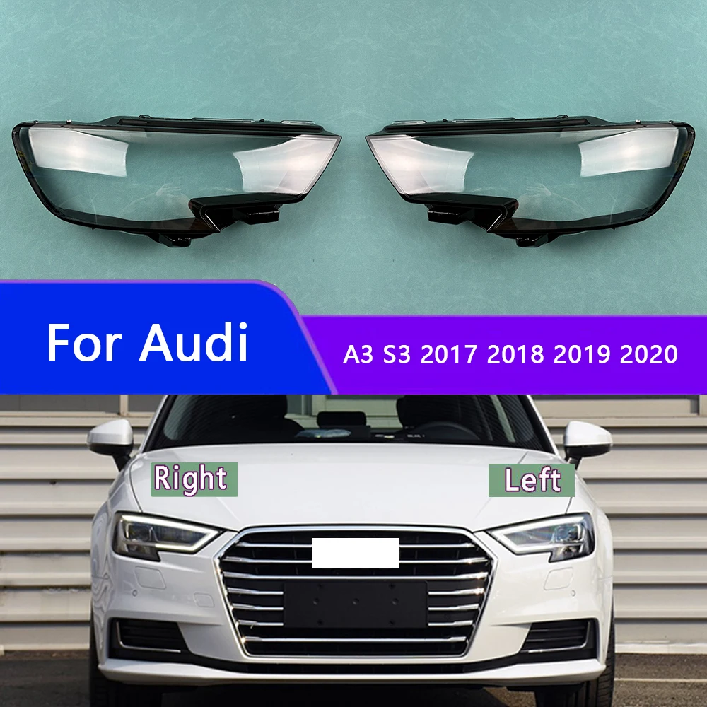 

For Audi A3 S3 2017 2018 2019 2020 Headlamp Cover Headlight Transparent Lens Lamp Shell Plexiglass Replace Original Lampshade