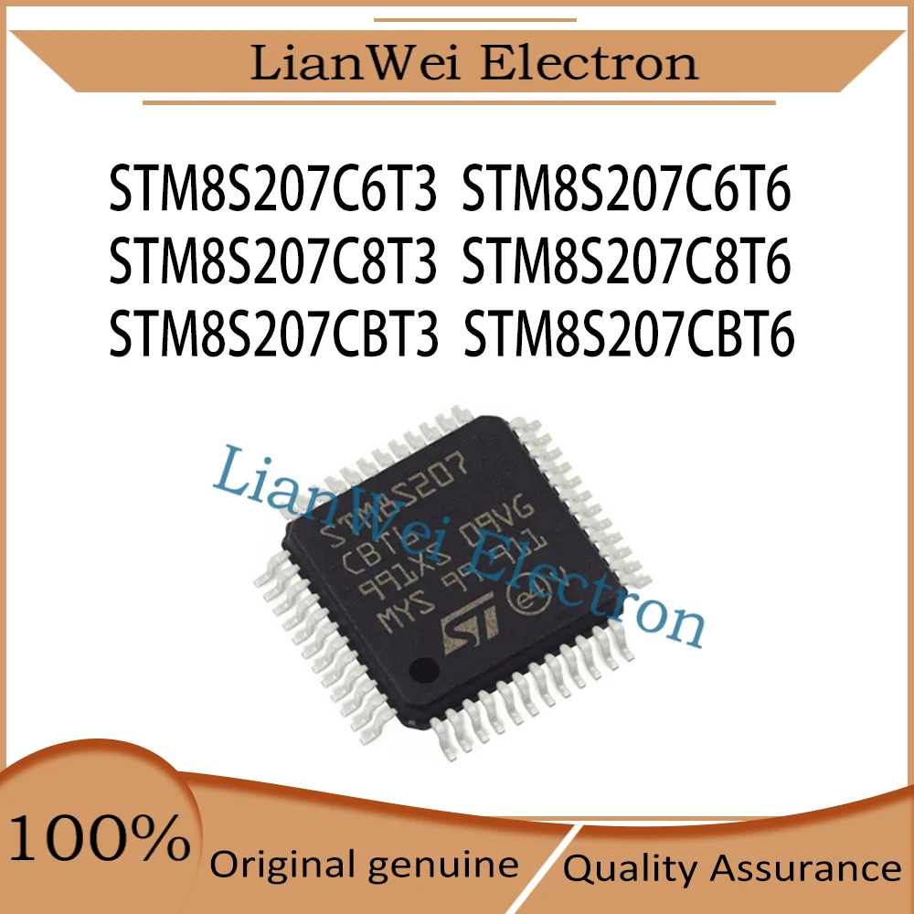 STM8S207C6T3 STM8S207C6T6 STM8S207C8T3 STM8S207C8T6 STM8S207CBT3 STM8S207CBT6 STM8S207 IC MCU Chip LQFP-48