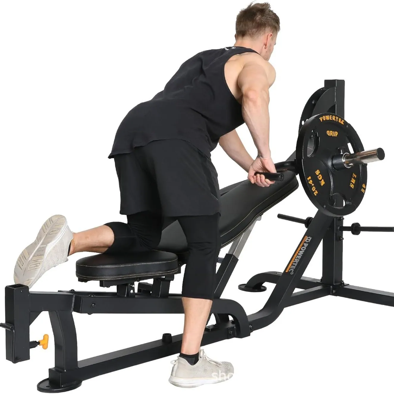 

Chest Press Machine Fitness Workbench with Independent Converging Arms Adjustable Flat Incline Bench Shoulder Home Gym Equipment