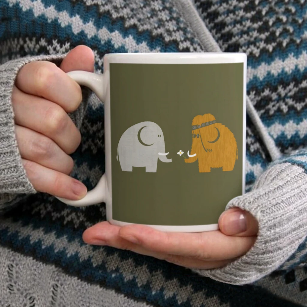 

Mammoths were HippiesCoffee Mug Tea Cup 11oz Coffee Cup Funny Birthday Ceramic Mug Personalized Cup