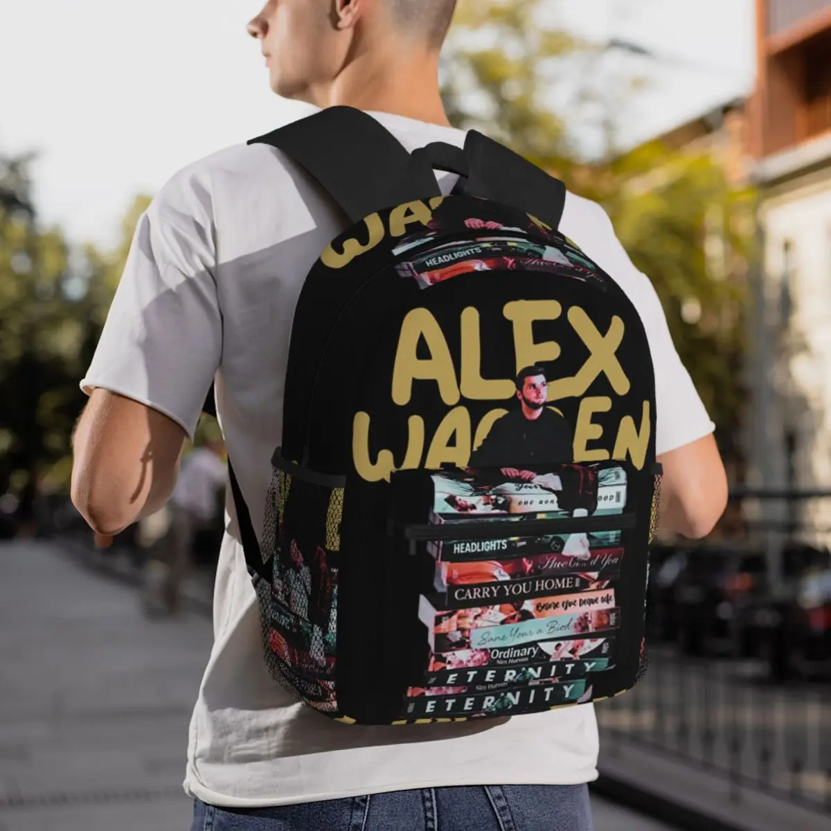 Singer Alex Warren Album Poster Graphic Backpack Daypack Large Capacity Children BookBag School Bag Shoulder Bags for Men Women