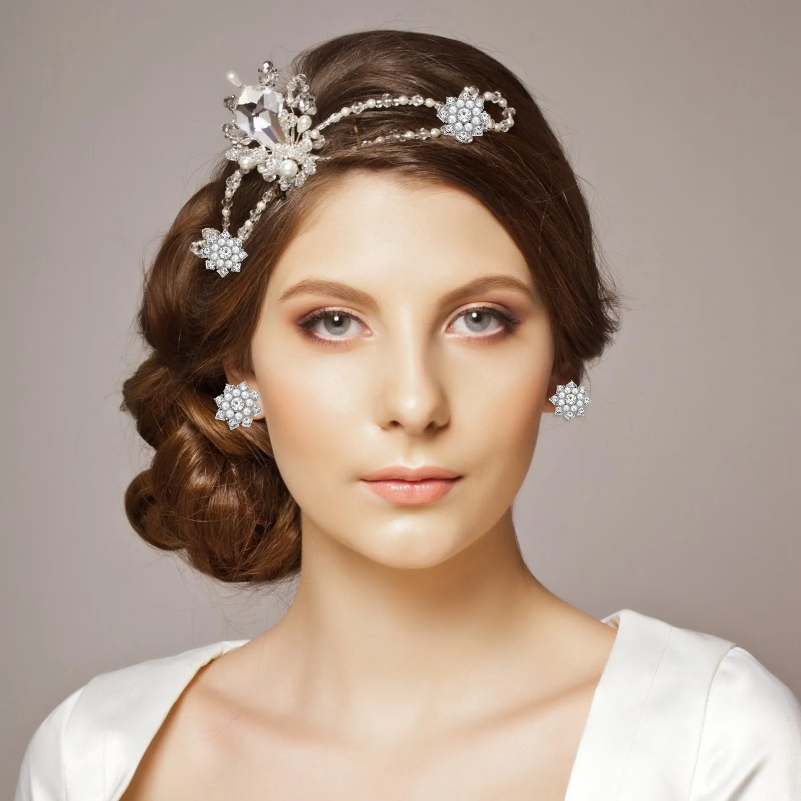 

50 шт. подвесок-снежинок из сплава с кристаллами и жемчугом, аксессуары для изготовления украшений своими руками, для чехлов для телефонов, заколок для волос, колец, цепочек для сумок