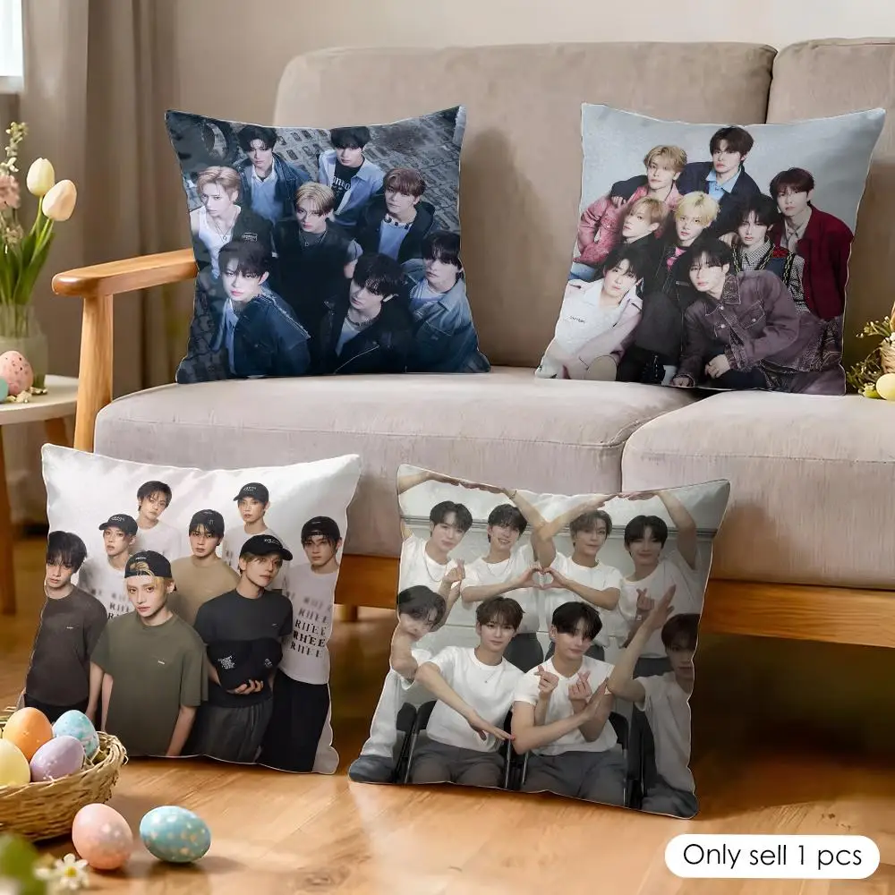 Kpop Band A-ALPHA DRIVE ONE Cushion Cover Wrinkle-Resistant Short Plush Pillow Case Breathable Machine-Washable