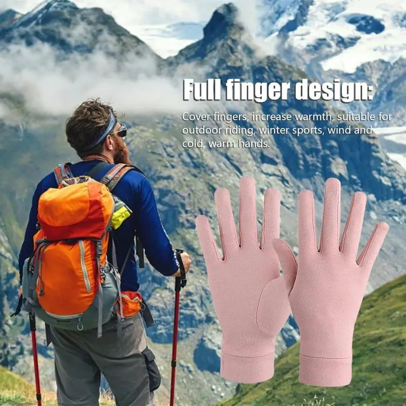 Guantes de ciclismo con pantalla táctil, cómodos guantes de esquí de invierno, elásticos, cálidos, para montañismo y mochilero