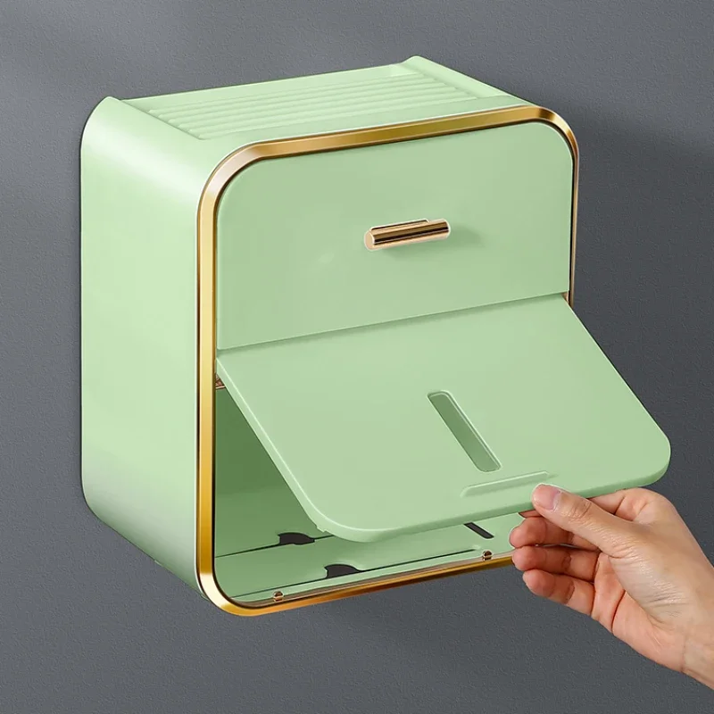 

Waterproof Toilet Tissue Box: No-Punch Installation, Simple Wall-Mounted Roll Paper Storage, Sleek Bathroom Accessory