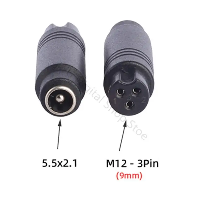 96BA Port Bridge with 5.5x2.1mm Female Side and 3 Pin Side, 2 Pack Black Part for Narrow Routing Areas, Stored Use, and 43 mm