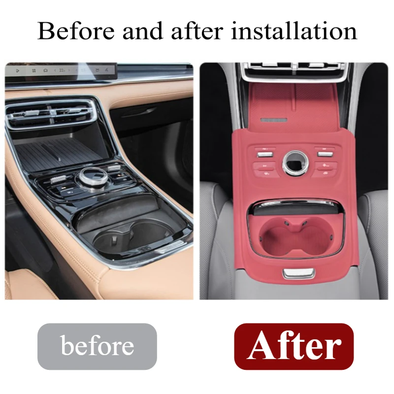 For Geely Galaxy A7 All-in-One Console Pad - 3PCS Silicone Protector for Armrest, Cup Tray & Charging Area
