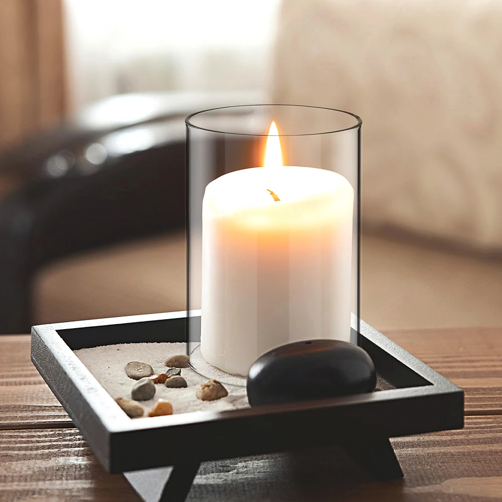 3 pezzi di copertura in vetro cilindro trasparente manica antivento per candele votive a pilastro conico set di decorazioni per la casa