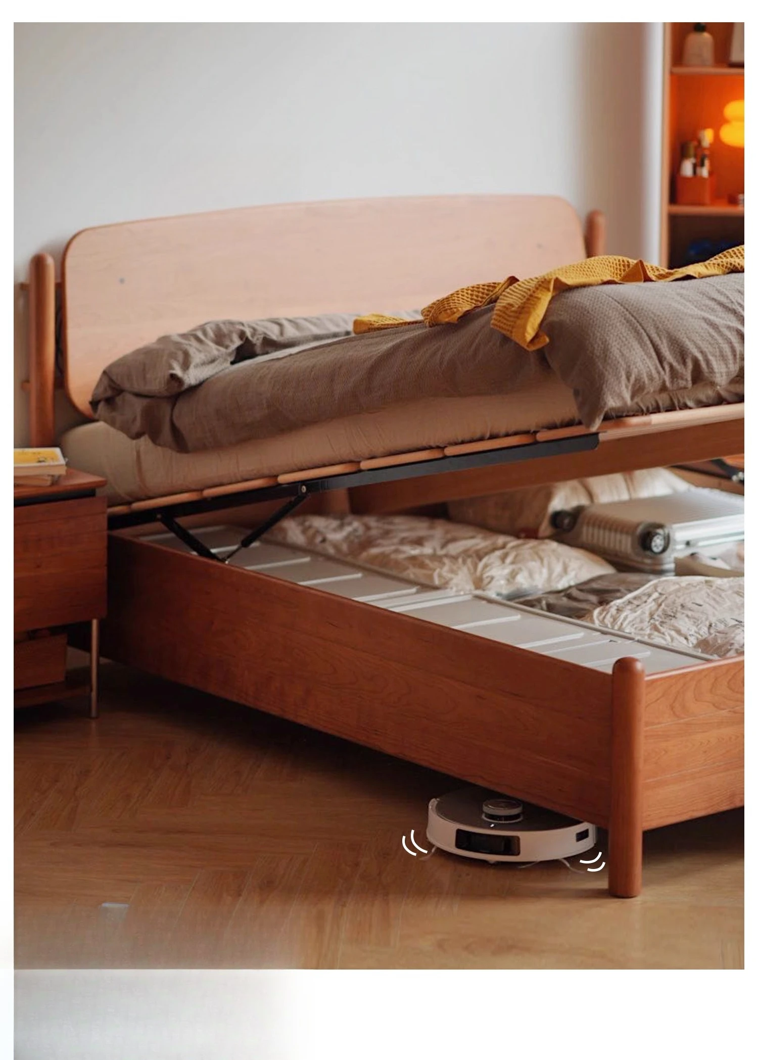 

Koala box bed offground design breathable and moistureproof solid wood storage double bed