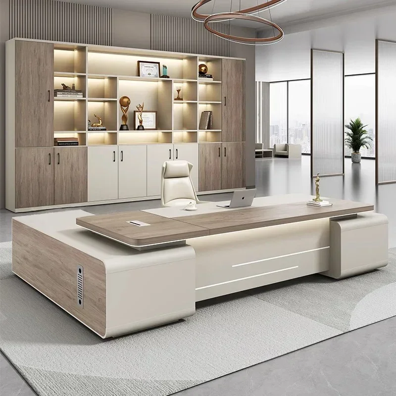 Wooden White Office Desks Storage Simple Strong Luxury Cheap Office Desks Modern Corner Large Escrivaninha Work Station Table