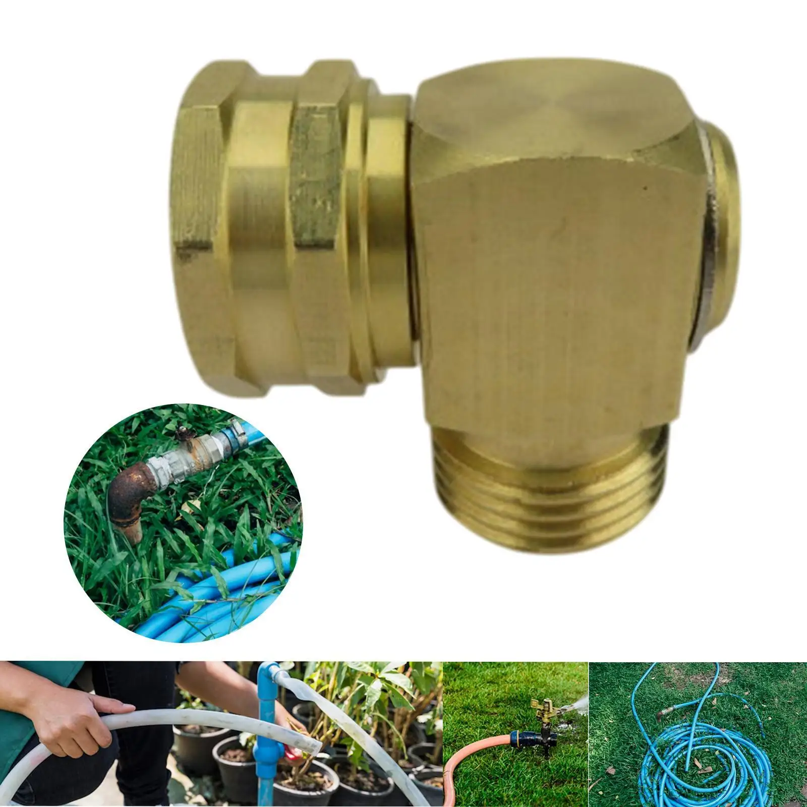 Brass Garden 90 Degree Hose Elbow Garden Hose Adapter 3/4