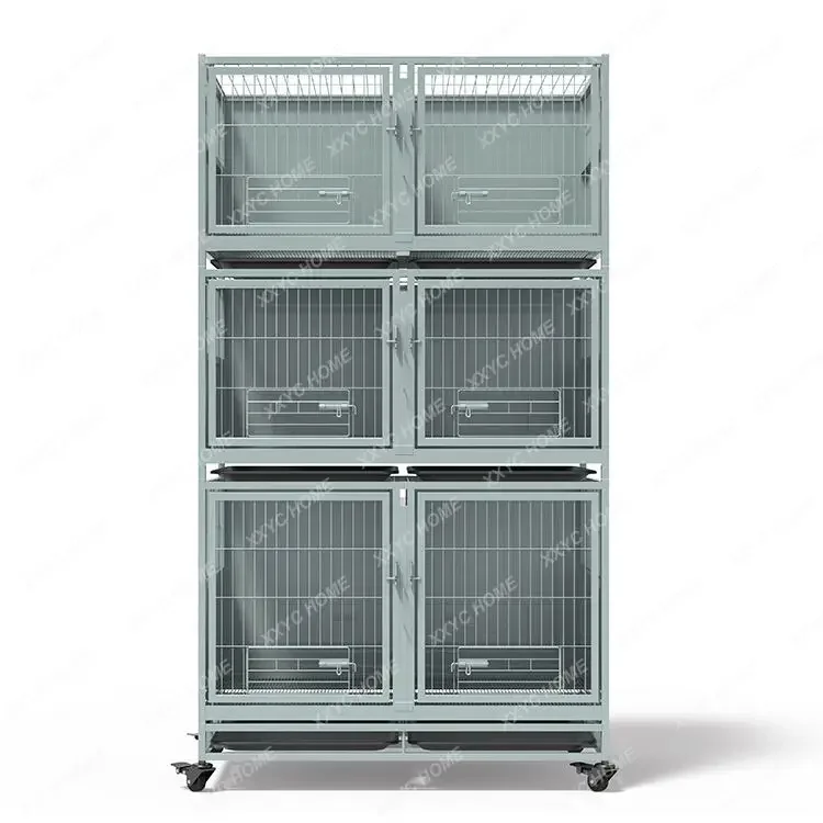 

TT2024 Горячая новинка: Стеклянные штабелируемые клетки для собак с 3 уровнями, дышащие, для разведения щенков, для зоомагазинов