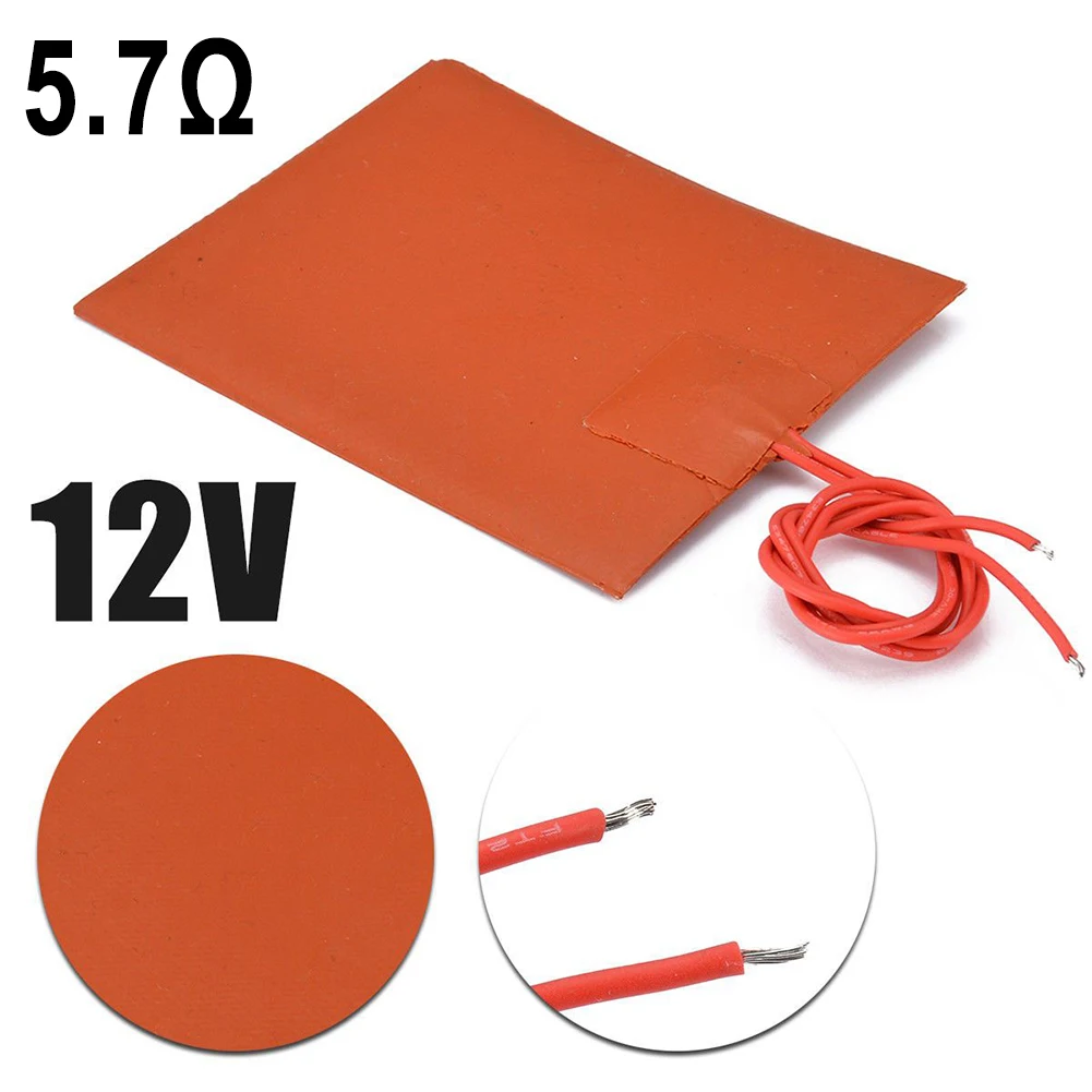 Home Heating Pad Space Heaters Silicon Rubber 20W 5.7Ω 80x100mm Flexible For 3D Printer Heater Pad For Oil Tank