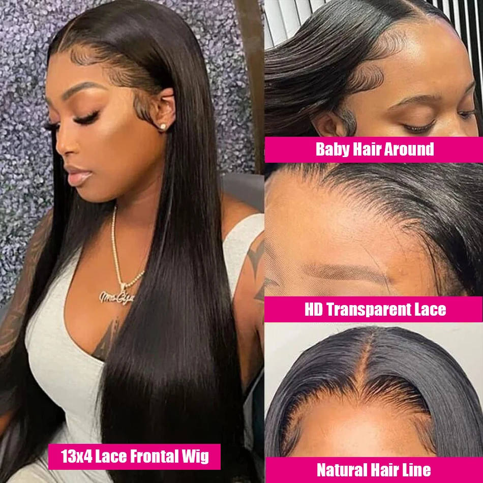 28 30Inch Straight Lace Front Wig 13x4 Lace Frontal Human Hair Wig 13x6 Lace Frontal Wigs 4x4 Closure Straight Human Hair Wigs