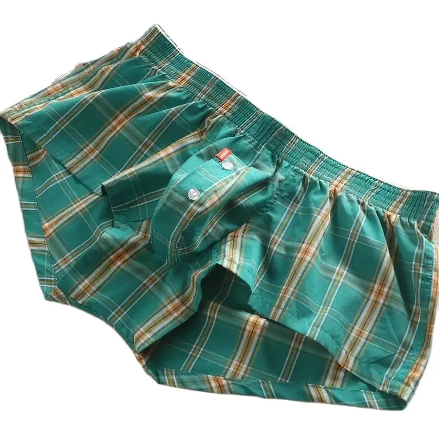 

MENS SEXY COTTON SHORTS HOME COMFORT CHECKERED FIT TRUNKS