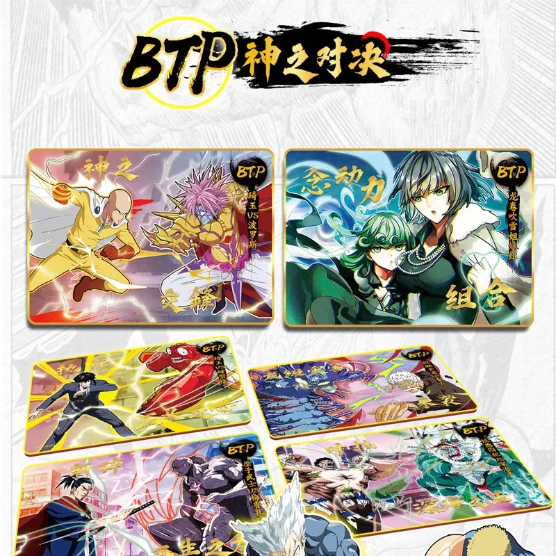 Cartes de collection One Punch Man pour enfants, figurines d'anime japonaises originales, cartes de jeu, cadeaux d'anniversaire et de Noël, jouet de table de combat pour enfants