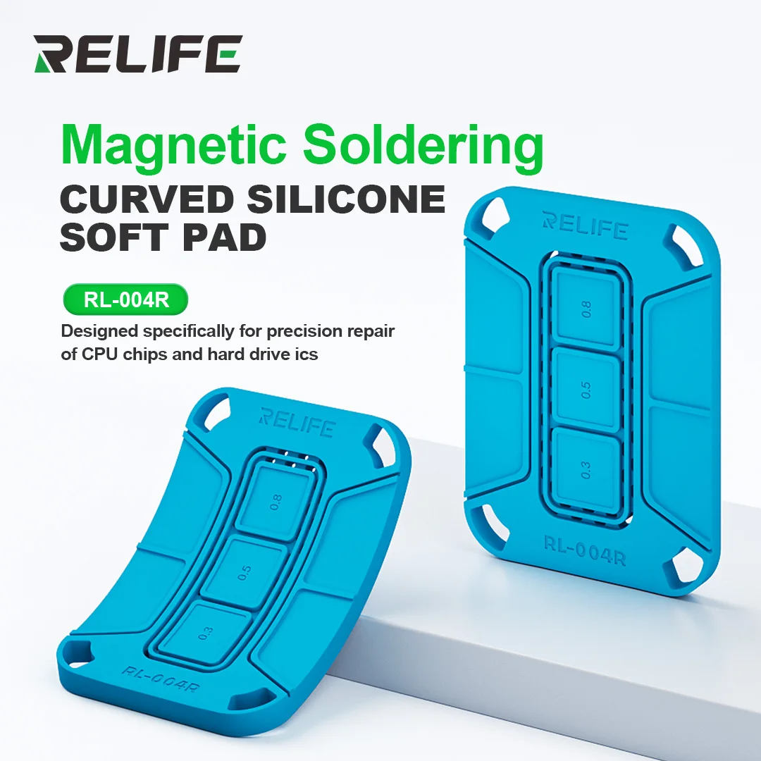 RELIFE RL-004R Curved Magnetic Soldering Pad Silicone Insulation Mat Suitable for CPU Chips and Hard Drive IC Soldering Reballin