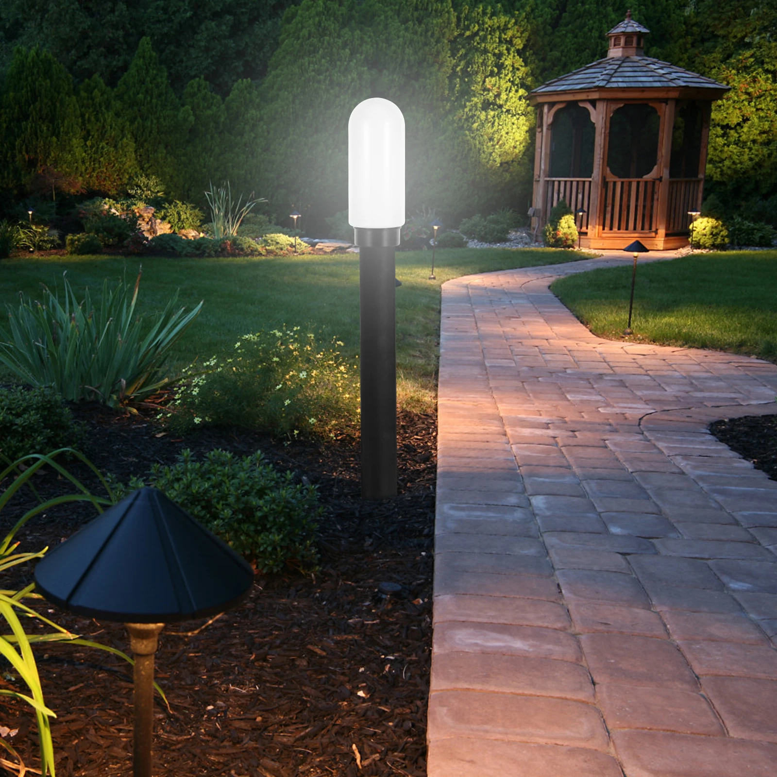 

Courtyard Lampshade Cylindrical Garden Light Shade Threaded White Replacement Bulb Cover Globes Porch Fixtures Street Lamp