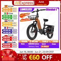 LANKELEISI Wombat-1 Cargo Bike 1000W 48V20AH Hydraulic Brake Electric Bicycle Can Be Installed Rear Rack and Child Seats E-bike