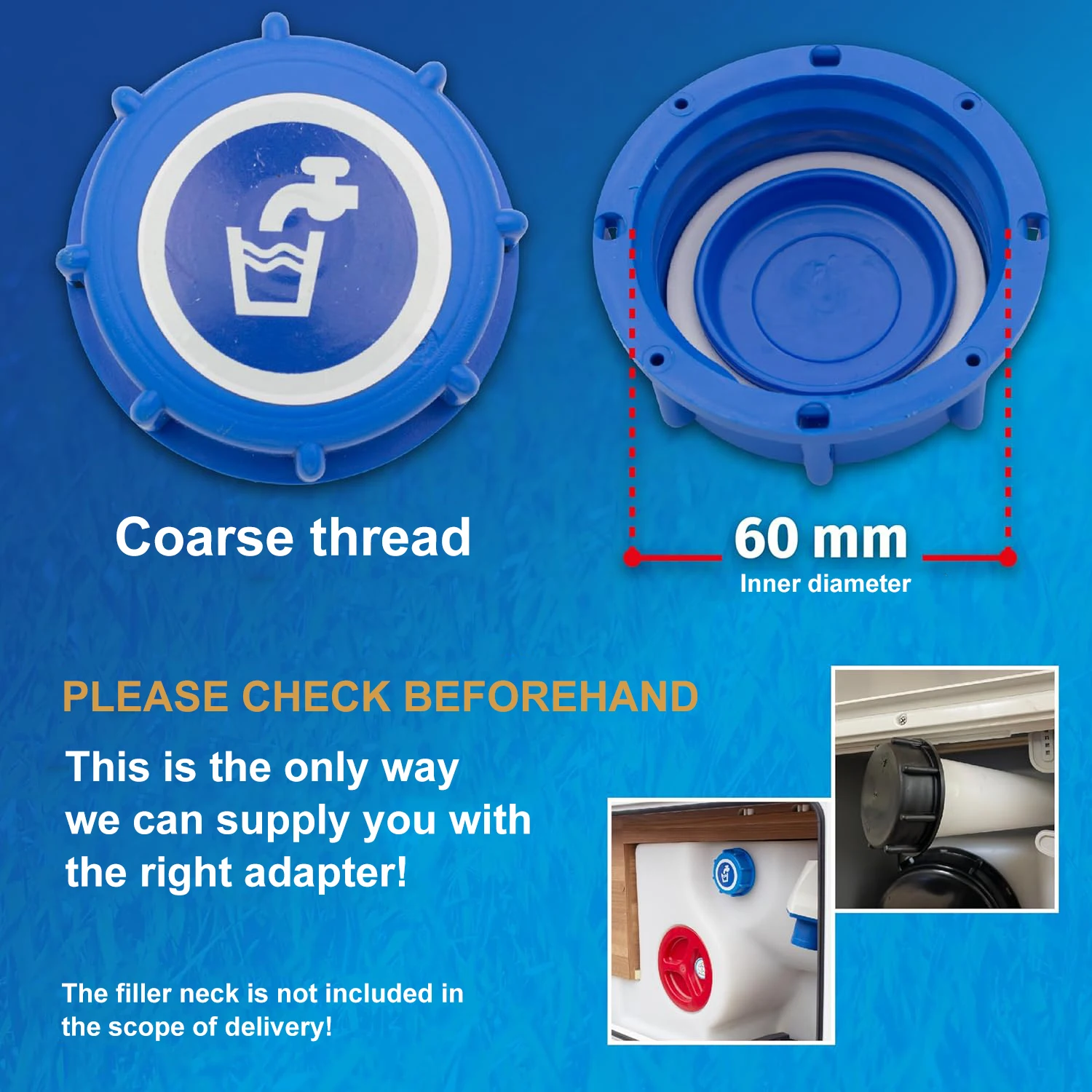 1Set RV Water Tank Filling Adapter Valve Motorhome Caravan Water Connection Accessories Filling Adapter With Quick Coupling